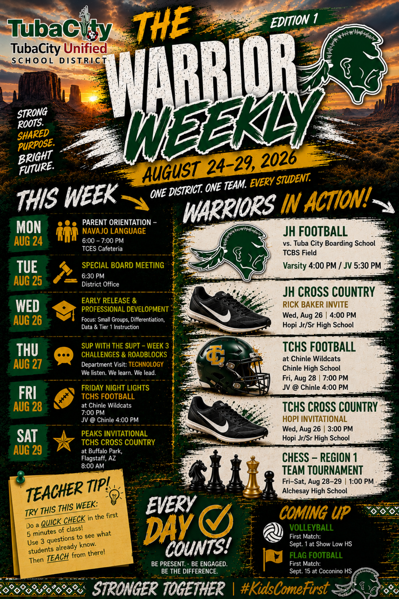 Warrior Weekly August 24-29 2026